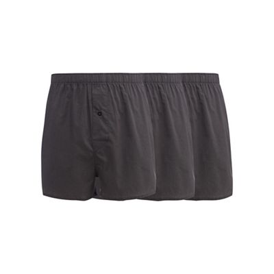 The Collection Big and tall pack of three dark grey fine striped boxers